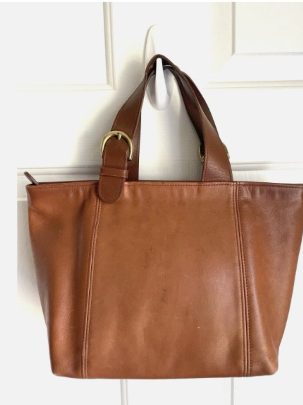 Vintage Coach Waverly British Tan Leather Hand Held Tote Bag Purse 4133 USA